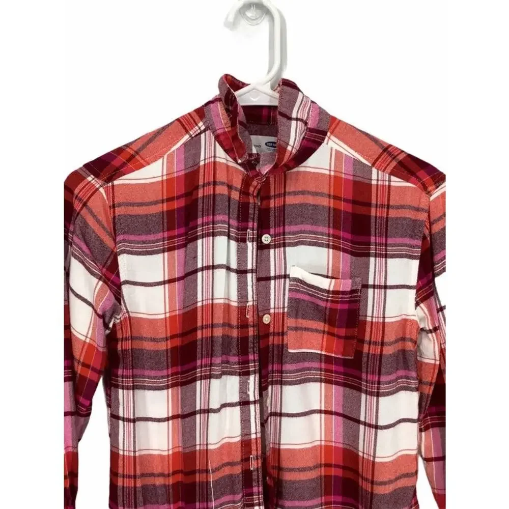Old Navy Plaid L/S Button Down Shirt Medium 8